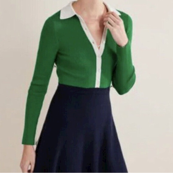 Boden Dresses & Skirts - Boden Ribbed Knitted Collared Midi Dress